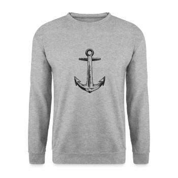 Anchor High Sea - Unisex Sweatshirt - salt & pepper - Front - Alina (178cm) & Michal (187cm)