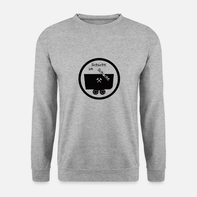 Schicht im Schacht (Lore) - Unisex Pullover - Weißgrau meliert