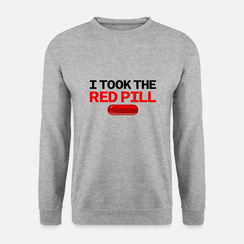 I TOOK THE RED PILL ! - Unisex Pullover - Weißgrau meliert