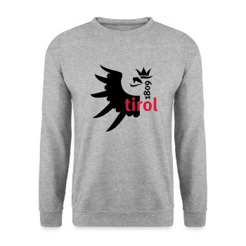 Tiroler Adler · Tirol 1809 - Unisex Pullover - Weißgrau meliert - Vorne - Alina (178cm) & Michal (187cm)