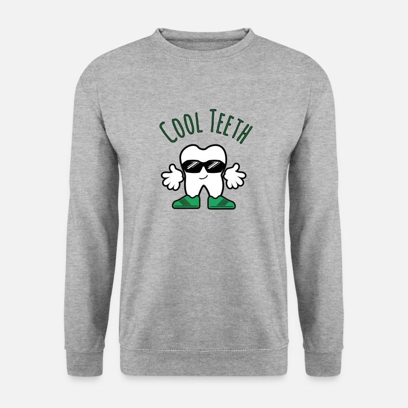 Coole Zähne - Cool Teeth - Unisex Pullover - Weißgrau meliert