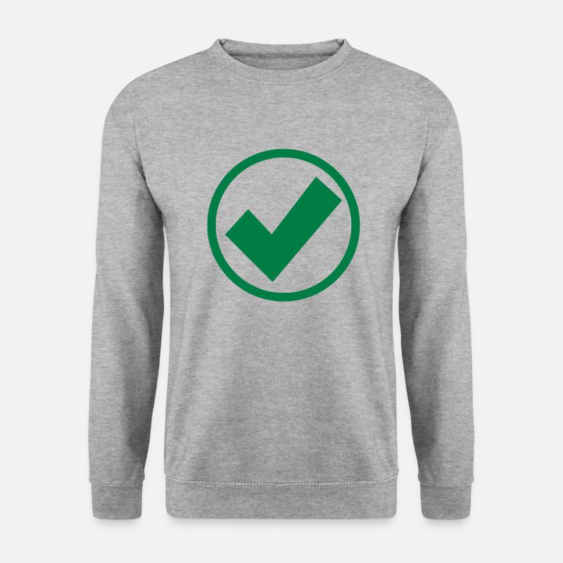 check - Unisex Pullover - Weißgrau meliert