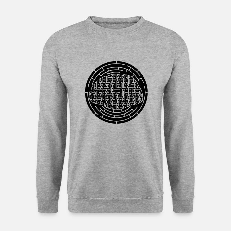 Labyrinth - Unisex Pullover - Weißgrau meliert
