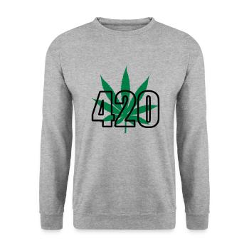 420 cannabis - Unisex Sweatshirt - salt & pepper - Front - Alina (178cm) & Michal (187cm)