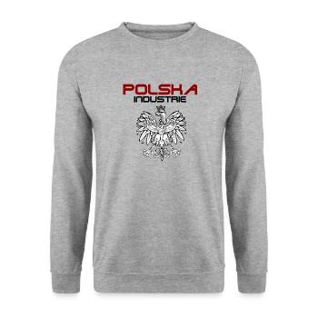 polska industrie Adler - Unisex Pullover - Weißgrau meliert - Vorne - Alina (178cm) & Michal (187cm)