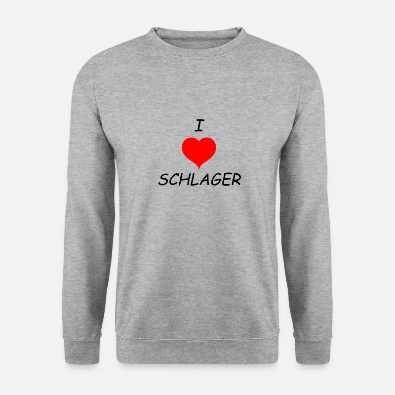 Ich liebe Schlager - Unisex Pullover - Weißgrau meliert