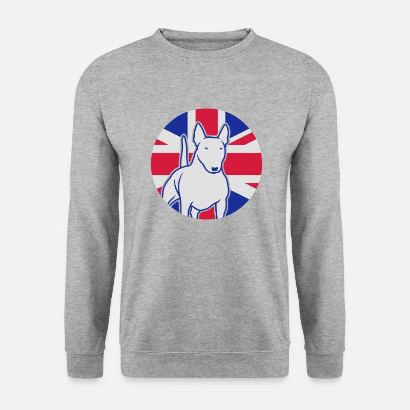 Miniatur Bullterrier UK 3c - Unisex Pullover - Weißgrau meliert