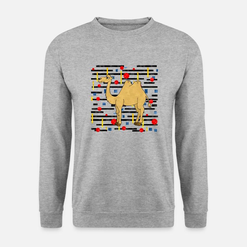 Kamel - Unisex Pullover - Weißgrau meliert