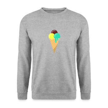 crème glacée - Sweat-shirt Unisexe - gris chiné - Devant - Alina (178cm) & Michal (187cm)