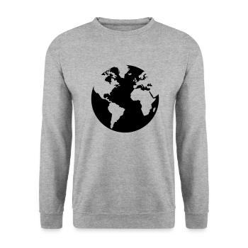 earth - Unisex Sweatshirt - salt & pepper - Front - Alina (178cm) & Michal (187cm)