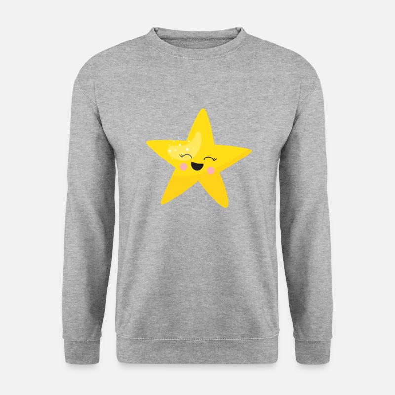 Sternchen - Unisex Pullover - Weißgrau meliert