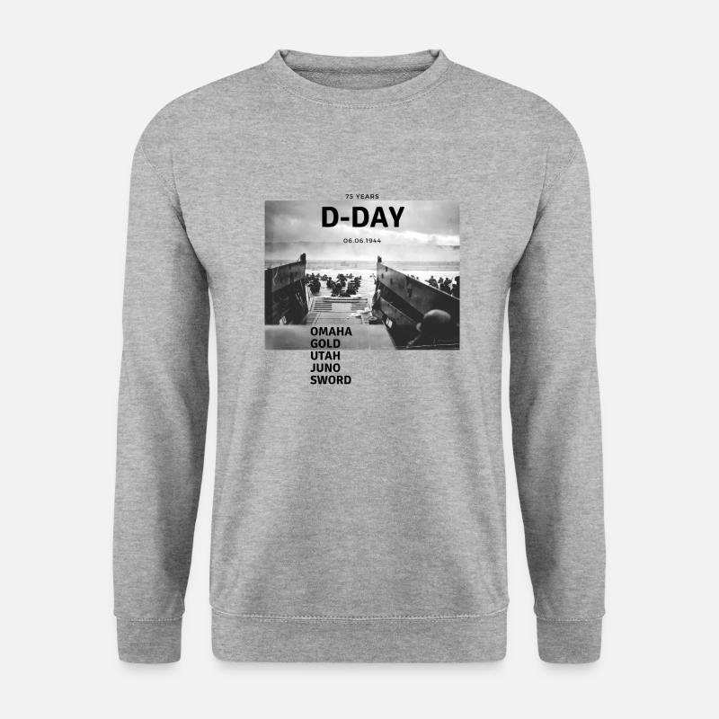 75 Jahre D-Day - Unisex Pullover - Weißgrau meliert