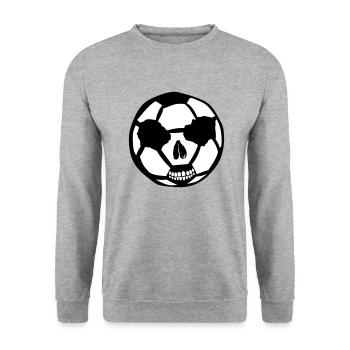 Fußball Fußball Kopf des Todes Fußball - Unisex Pullover - Weißgrau meliert - Vorne - Alina (178cm) & Michal (187cm)