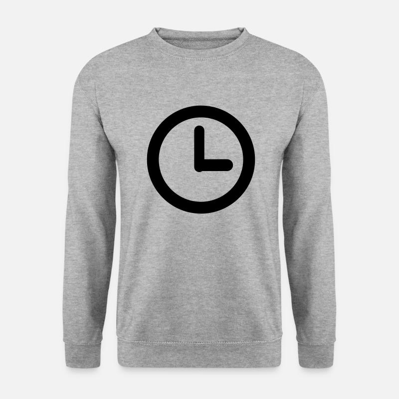uhr - Unisex Pullover - Weißgrau meliert
