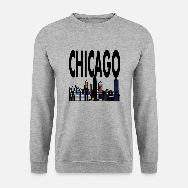 Chicago - Unisex Pullover - Weißgrau meliert