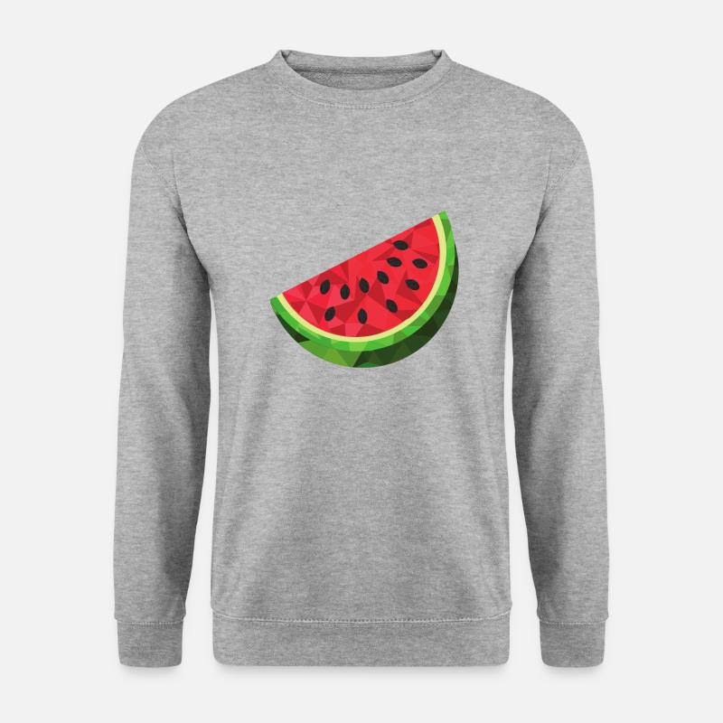 Wassermelone Watermelon - Unisex Pullover - Weißgrau meliert