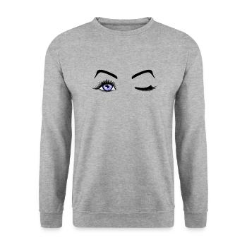 Beauty Eyes Eyelashes one - Unisex Sweatshirt - salt & pepper - Front - Alina (178cm) & Michal (187cm)