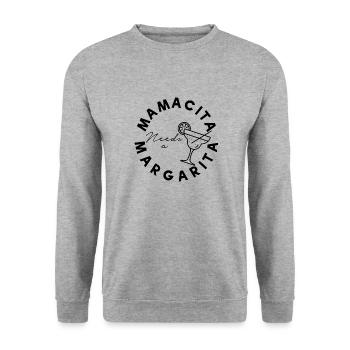 Mamacita needs a margarita Trinkspruch Mutter - Unisex Pullover - Weißgrau meliert - Vorne - Alina (178cm) & Michal (187cm)