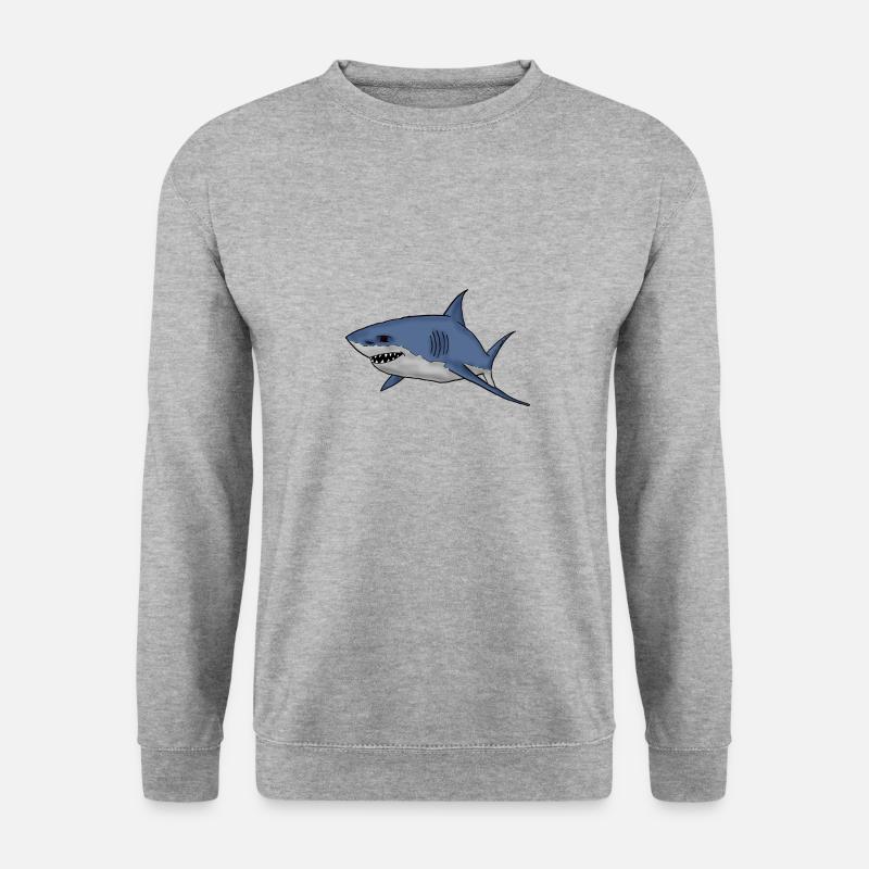 white shark - Unisex Pullover - Weißgrau meliert