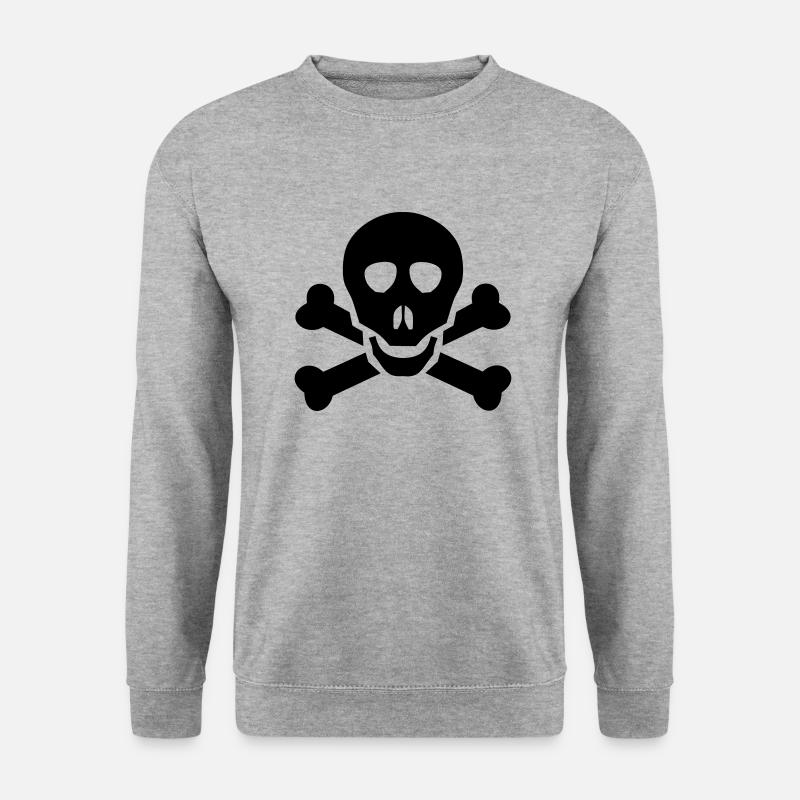totenkopf - Unisex Pullover - Weißgrau meliert