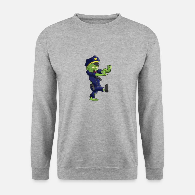 Zombie Polizist - Unisex Pullover - Weißgrau meliert