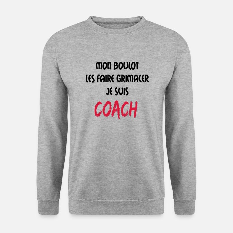 Mon boulot coach 1 - Unisex Pullover - Weißgrau meliert
