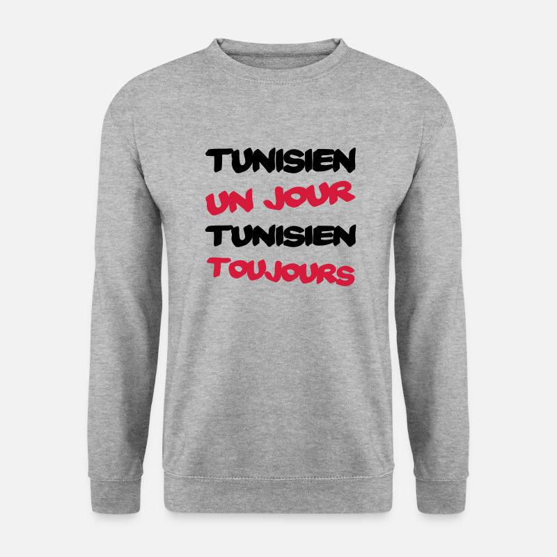 TUNISIEN un jour... - Unisex Pullover - Weißgrau meliert