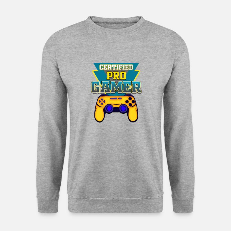 GAMER - Unisex Pullover - Weißgrau meliert