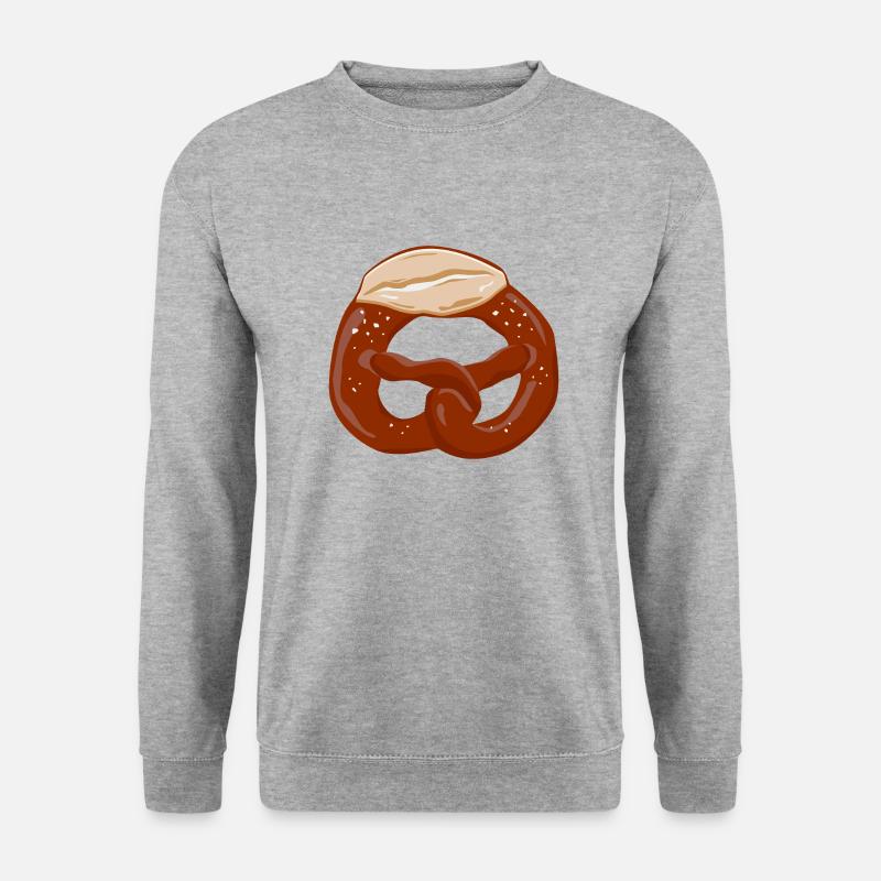 Brezel - Unisex Pullover - Weißgrau meliert