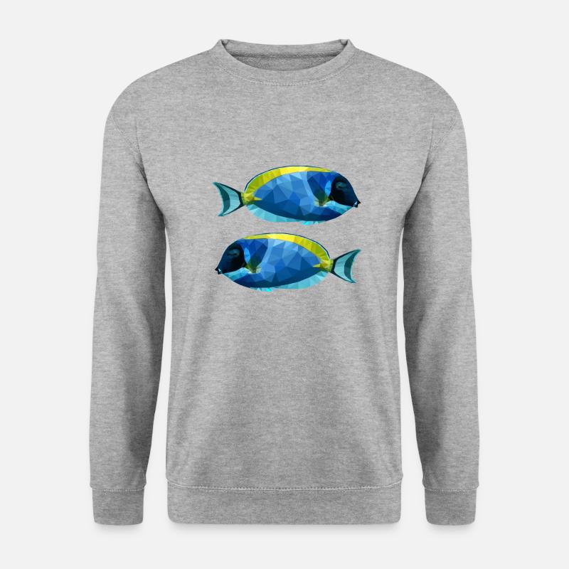Meeresfisch Bunter Fisch Dori Korallenfisch Korall - Unisex Pullover - Weißgrau meliert