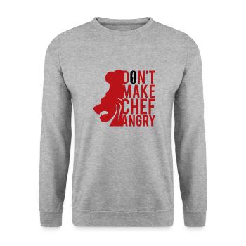 Do not make CHEF angry! Boss funny saying gift - Unisex Sweatshirt - salt & pepper - Front - Alina (178cm) & Michal (187cm)