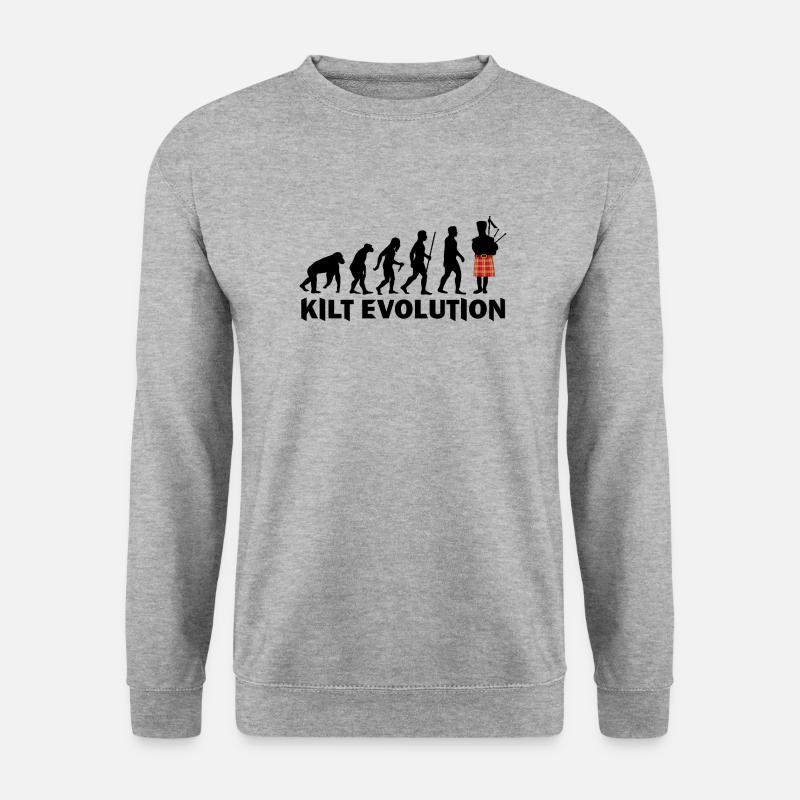 T-shirt drôle de Kilt Evolution Darwin - Sweat-shirt Unisexe - gris chiné