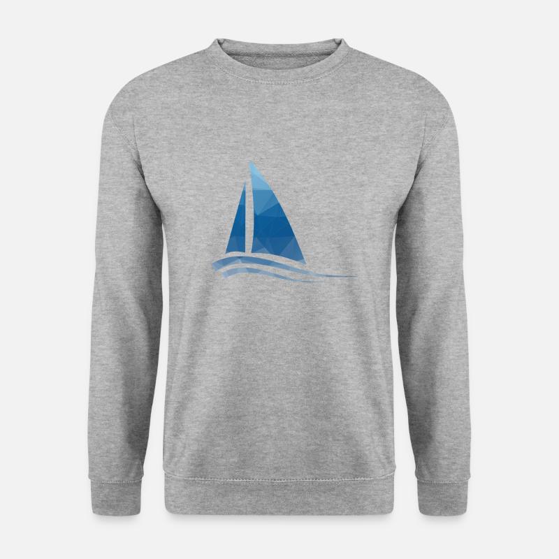 Segelboot - Sailboat - Unisex Pullover - Weißgrau meliert