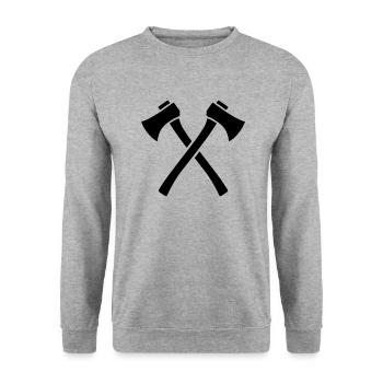Axt - Unisex Pullover - Weißgrau meliert - Vorne - Alina (178cm) & Michal (187cm)