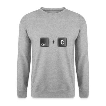 Strg + C Copy and Paste t shirt Kopie - Unisex Pullover - Weißgrau meliert - Vorne - Alina (178cm) & Michal (187cm)
