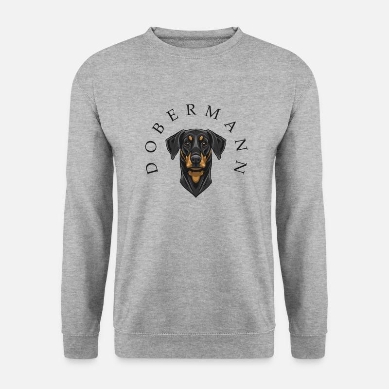 Dobermann - Unisex Pullover - Weißgrau meliert
