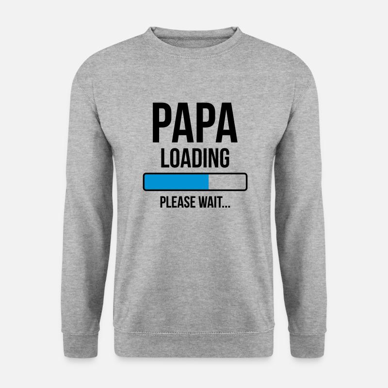 Papa Loading Please wait... - Unisex Pullover - Weißgrau meliert
