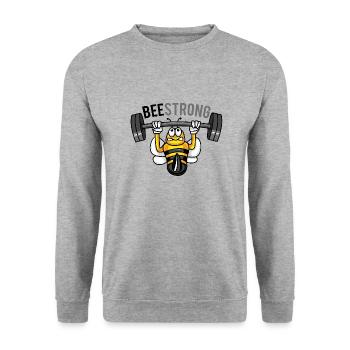 Be strong like a bee BEE STRONG Sport Workout - Unisex Sweatshirt - salt & pepper - Front - Alina (178cm) & Michal (187cm)