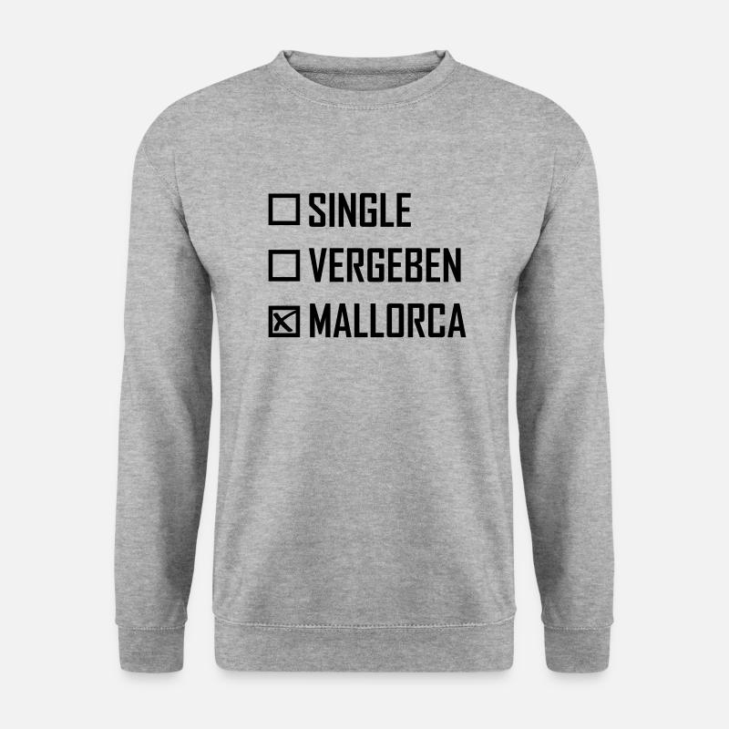Singel Vergeben Mallorca Spruch - Unisex Pullover - Weißgrau meliert