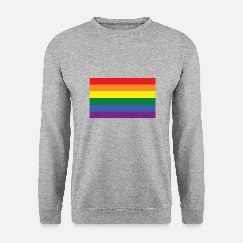 Gaypride Flagge - Unisex Pullover - Weißgrau meliert