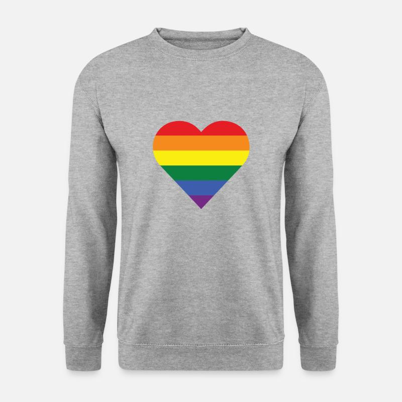 Gaypride Herz - Unisex Pullover - Weißgrau meliert