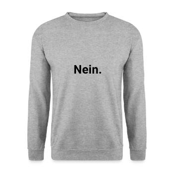 Nein. - Unisex Pullover - Weißgrau meliert - Vorne - Alina (178cm) & Michal (187cm)