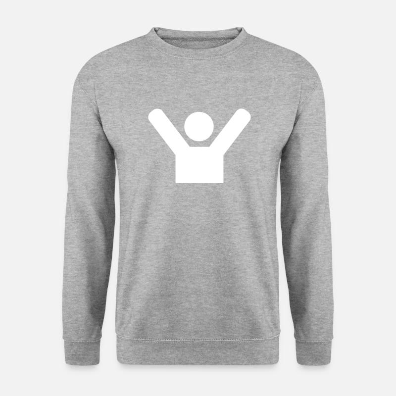 Hände Hoch Symbol - Unisex Pullover - Weißgrau meliert