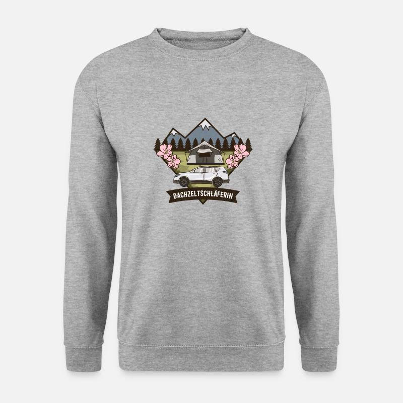 Dachzelt ⛺️ Offroad 🚙 Adventure - Unisex Pullover - Weißgrau meliert