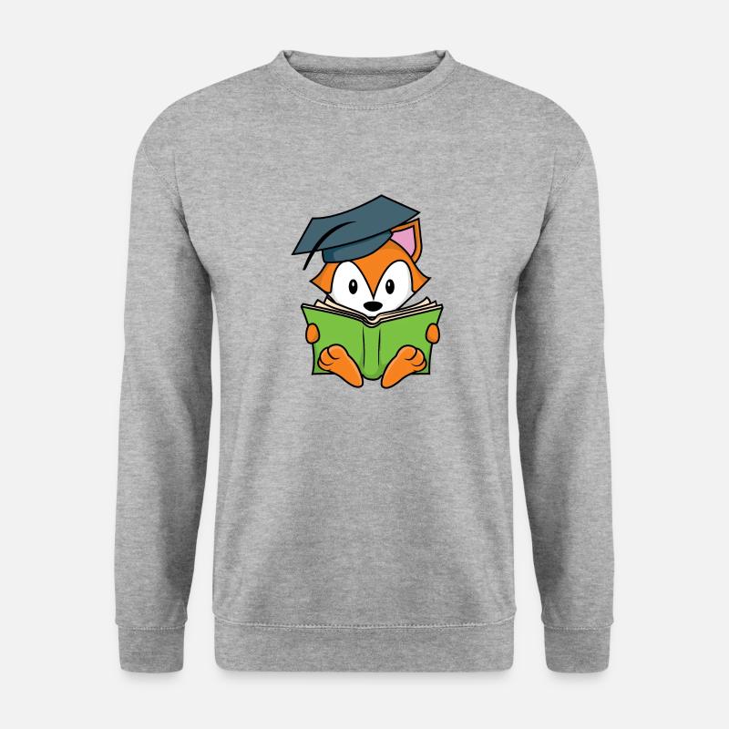 Schlauer Fuchs - Unisex Pullover - Weißgrau meliert