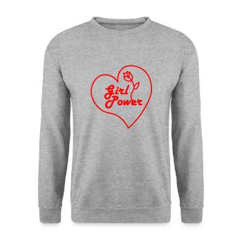 Girl Power - Unisex Sweatshirt - salt & pepper - Front - Alina (178cm) & Michal (187cm)