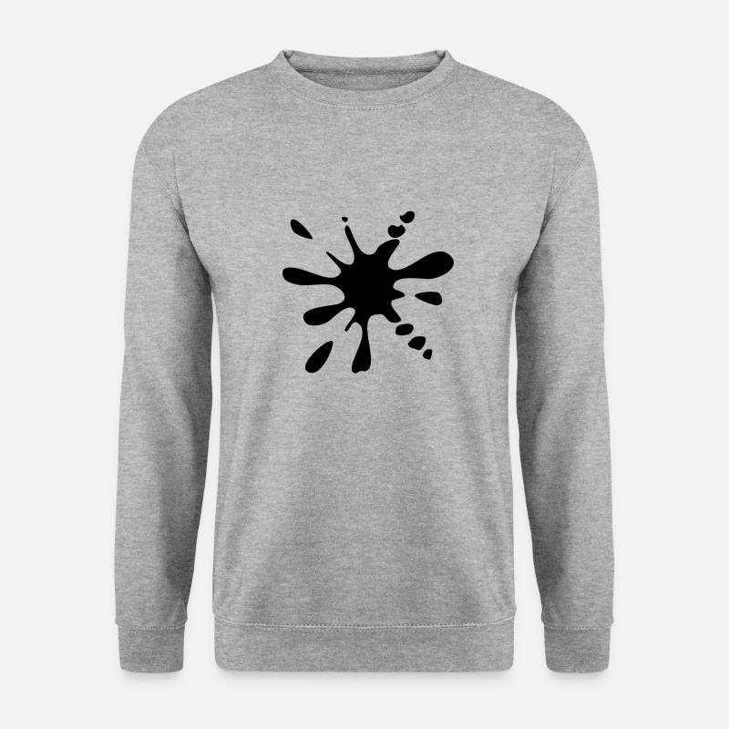 Klecks schwarz - Unisex Pullover - Weißgrau meliert