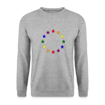 Europe Rainbow Flag - Unisex Sweatshirt - salt & pepper - Front - Alina (178cm) & Michal (187cm)