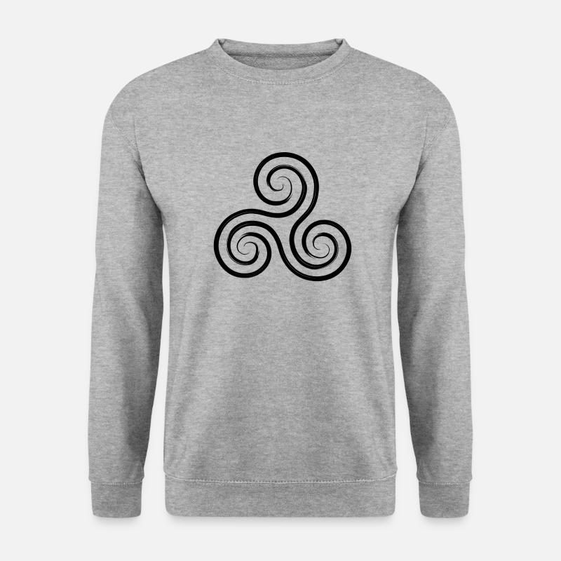 Triskele schwarz keltisch - Unisex Pullover - Weißgrau meliert