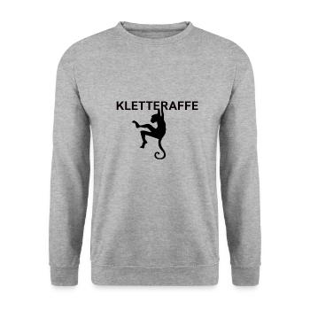 Kletteraffe - Unisex Pullover - Weißgrau meliert - Vorne - Alina (178cm) & Michal (187cm)